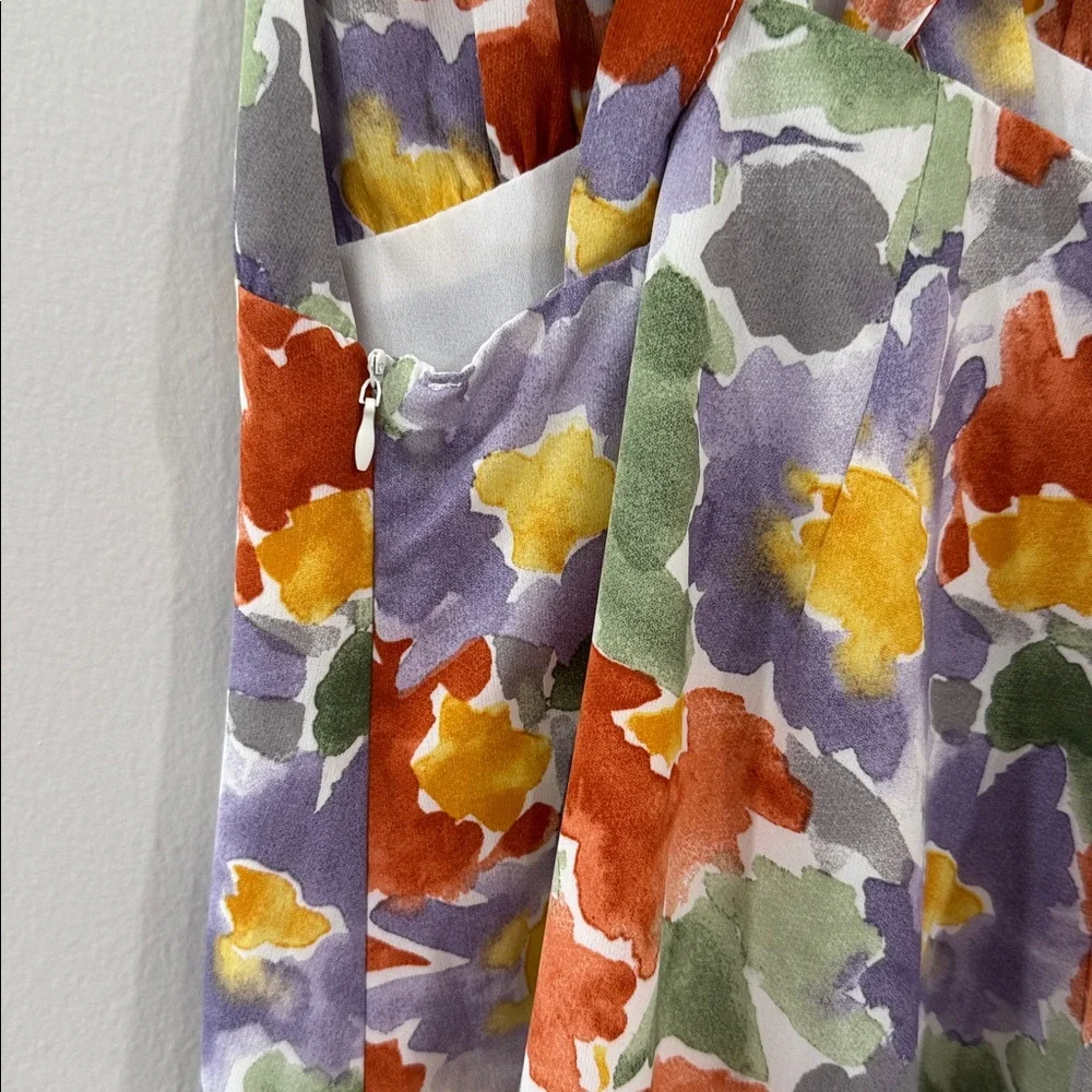 Bailey Rose Floral V-Neck Summer watercolor mini dress - Picture 7 of 8